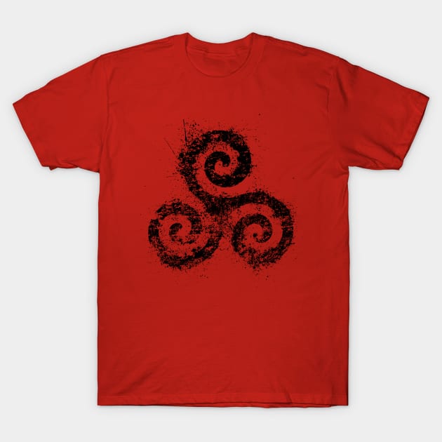 Teen Triskelion Black Ink T-Shirt by HappyLlama